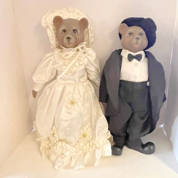 SET Robert Raikes Wedding Teddy Bear Mice Mouse Pair Dolls Vintage